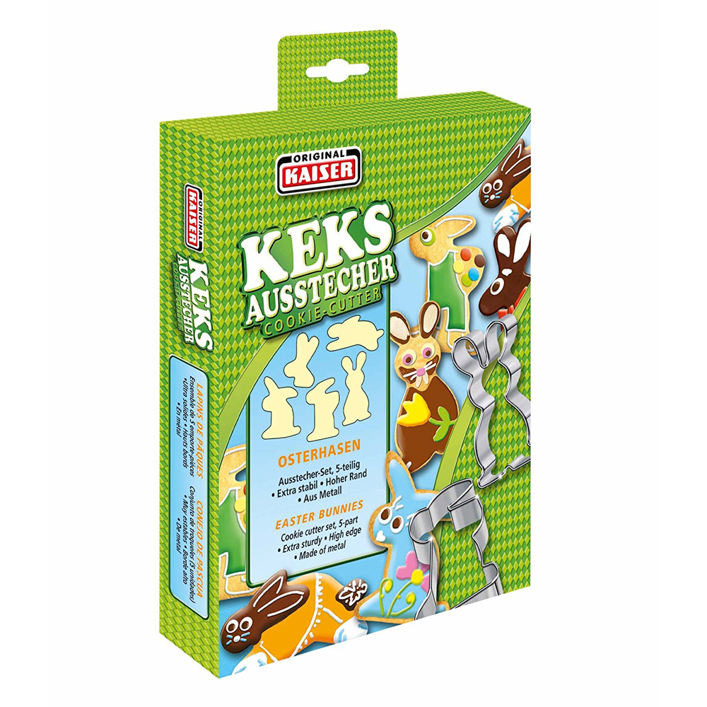 juego de cortadores para galletas 5 pzs conejos easter baking
