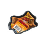 molde en forma de bruja con antiadherente negro con etiqueta y receta halloween kaiser