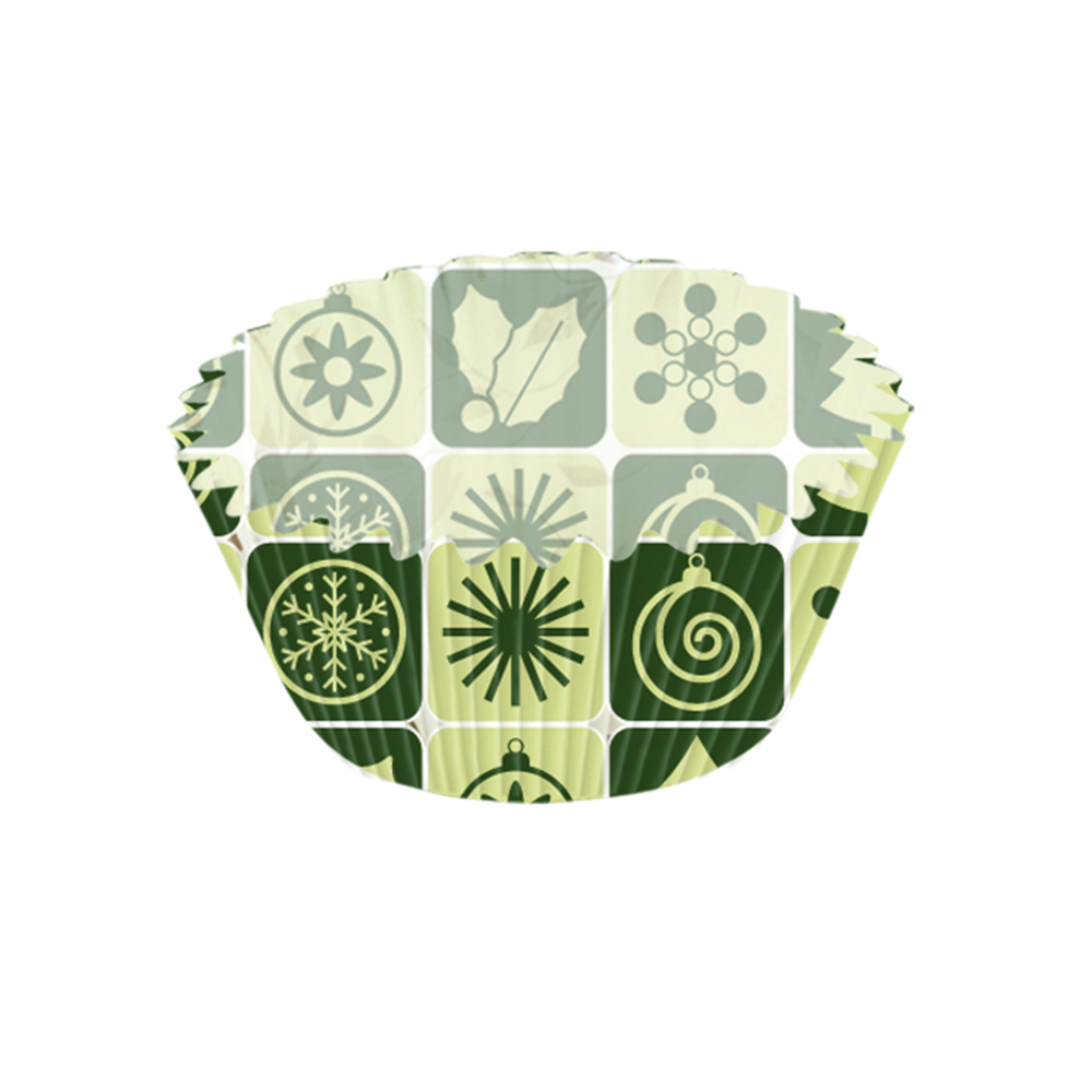 juego de 50 capacillos de papel muffins verde 7 cm xmas