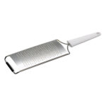 rallador para frutas y vegetales acero inoxidable con mango plastico blanco patisserie