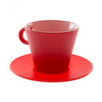 juego de taza con plato cappuccino rojo 275 ml ”ooh magico”, Leonardo