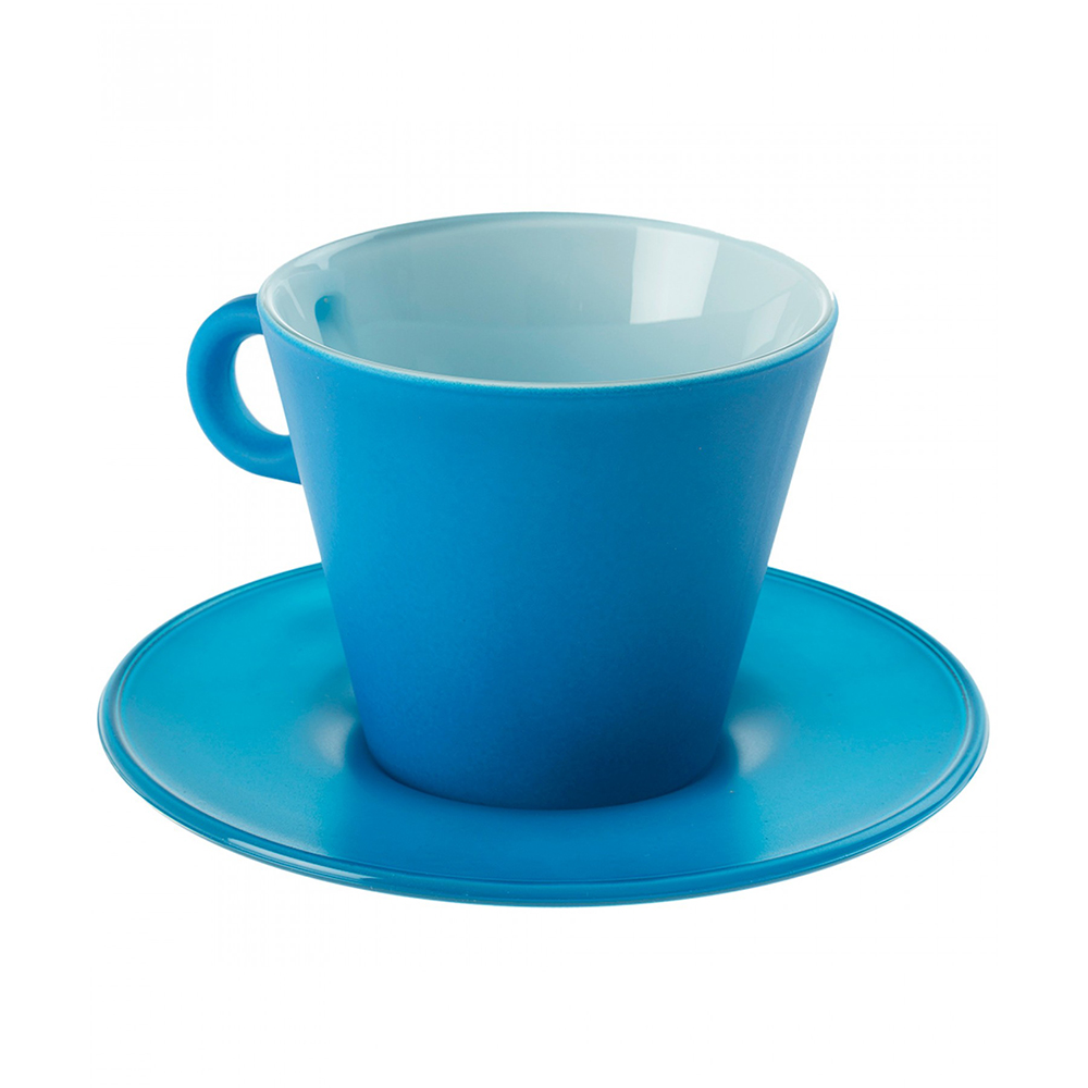 juego de taza con plato cappuccino azul 275 ml ”ooh magico”, Leonardo