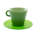 juego de taza con plato para cappuccino verde manzana 275 ml ”ooh magico”, Leonardo