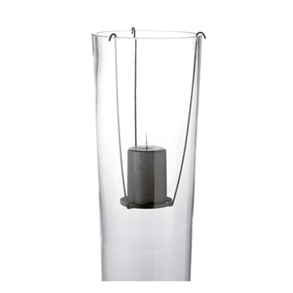 inserto para vela de metal gris oscuro h30 cm konisch, Leonardo