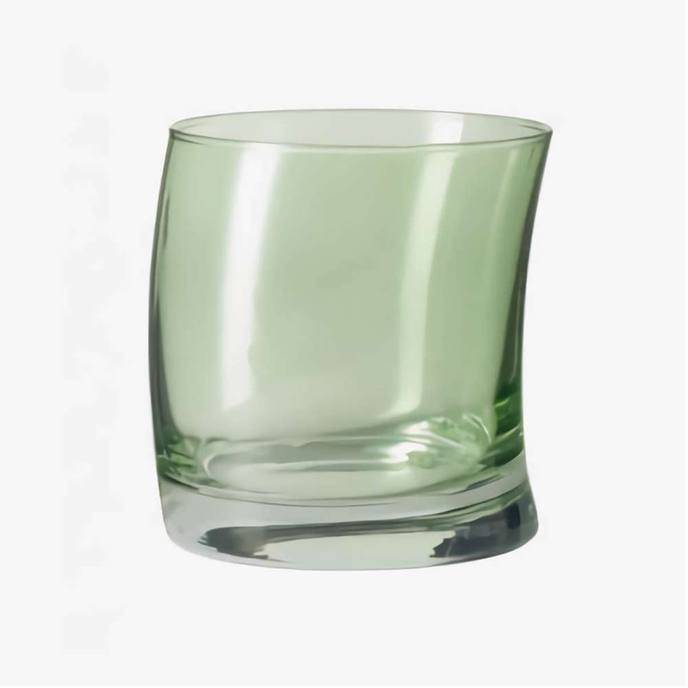 vaso para whisky verde oscilado 355 ml h9 cm ”swing”, Leonardo