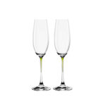 juego de 2 copas flauta verde ”la perla”, Leonardo