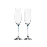 juego de 2 copas flauta azul laguna ”la perla”, Leonardo