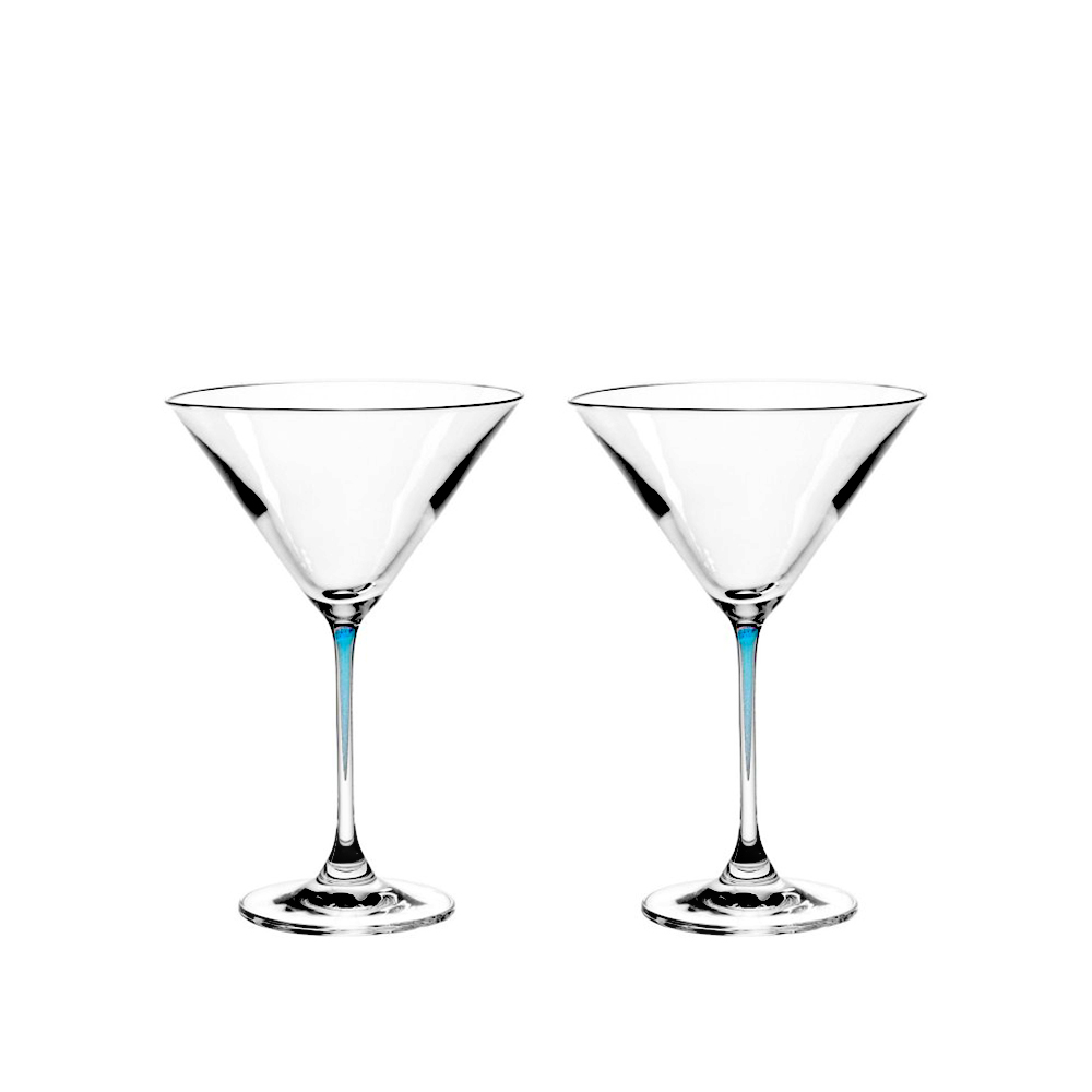 juego de 2 copas para coctel azul laguna ”la perla”, Leonardo
