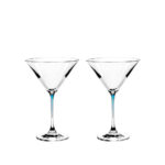 juego de 2 copas para coctel azul laguna ”la perla”, Leonardo