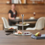 porta pasteles bocadillos con 2 niveles 23 cm dinner, Leonardo