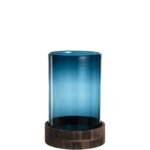 Lampara hurric azul con base 34cm, LEONARDO