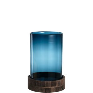 Lampara hurric azul con base 34cm, LEONARDO