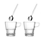 juego de dos tazas y dos cucharas h13 cm ”senso”, Leonardo