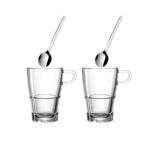 juego de dos tazas y dos cucharas h15 cm ”senso”, Leonardo