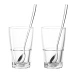 juego de dos vasos y dos cucharas 390 ml h14 cm ”senso”, Leonardo