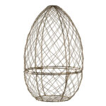 canasta de metal forma de huevo oro h33 cm nido, Leonardo