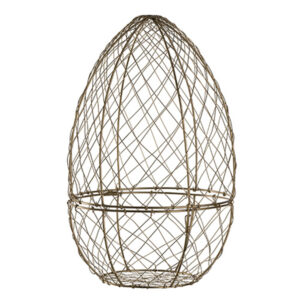 canasta de metal forma de huevo oro h33 cm nido, Leonardo