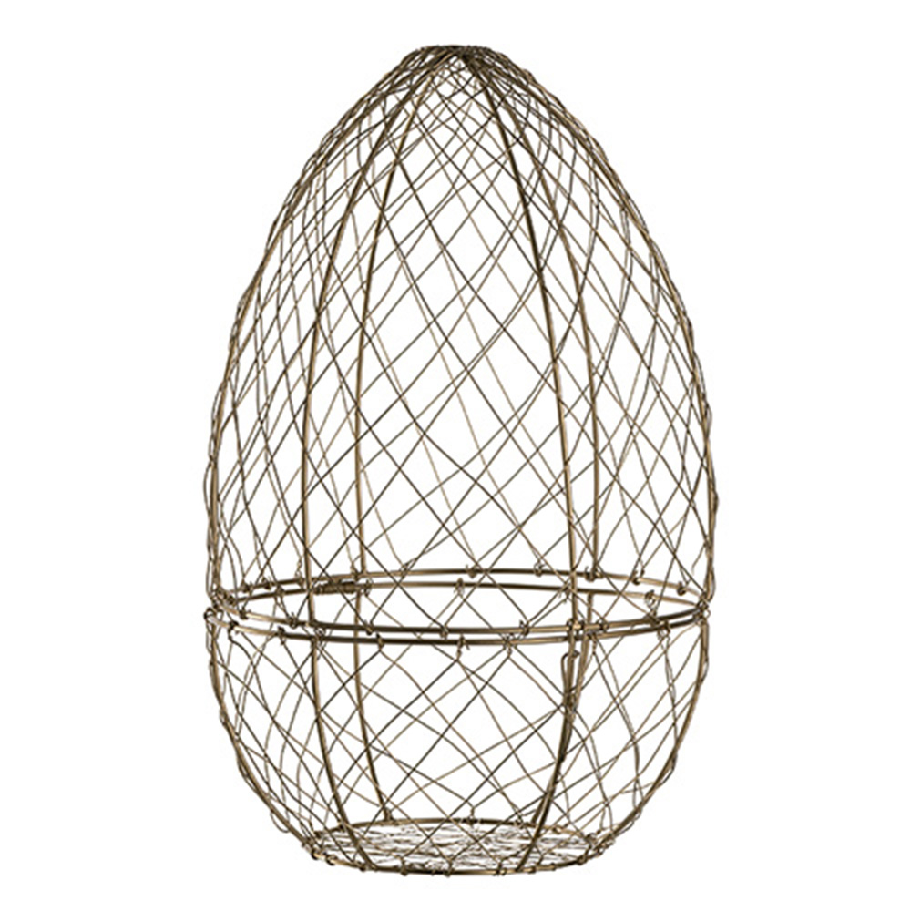 canasta de metal forma de huevo oro h33 cm nido, Leonardo