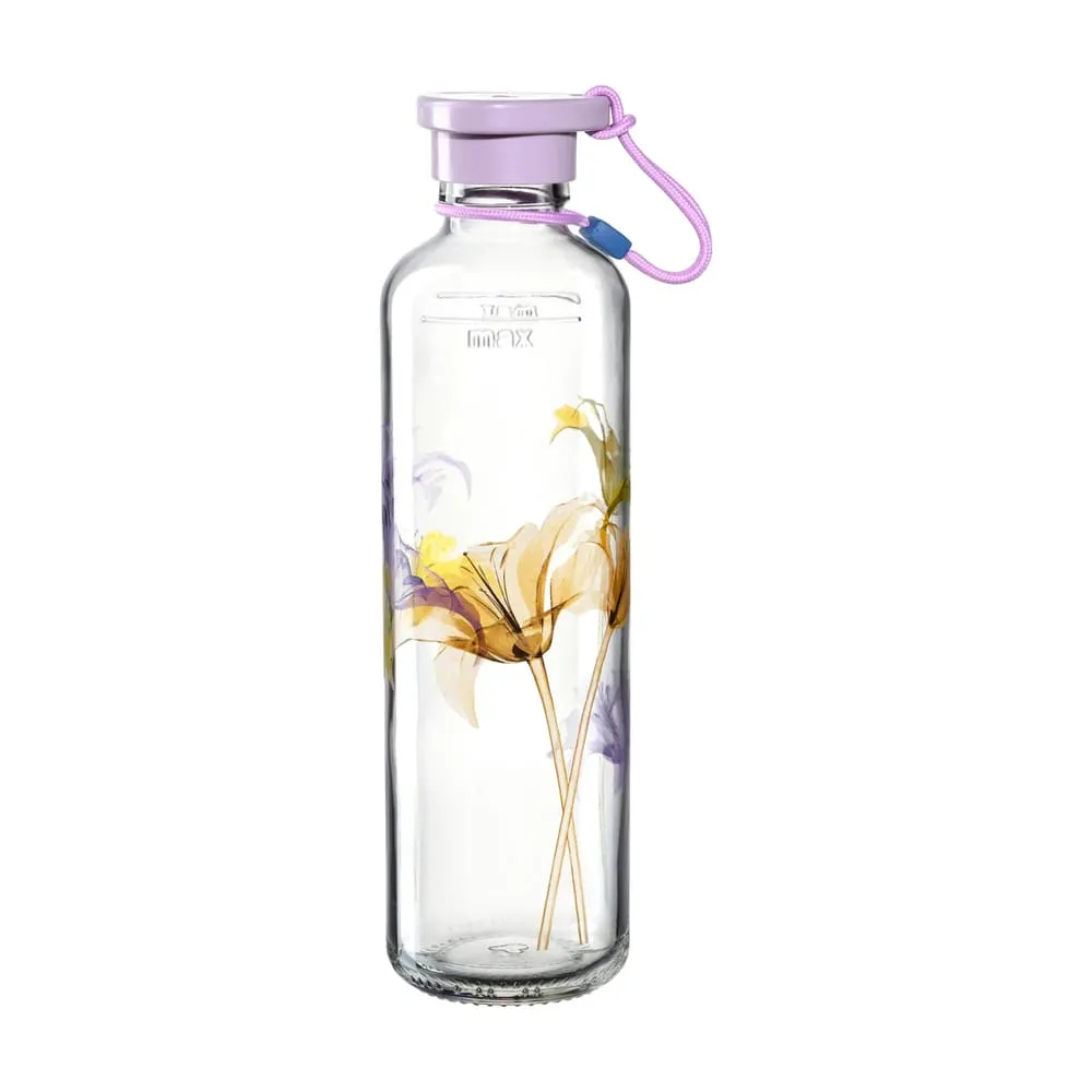 Botella de vidrio color lila, de 750 ml, In Giro Flower, Leonardo
