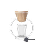 juego filtro para café con taza 250 ml con base de vidrio y cuchara, Leonardo
