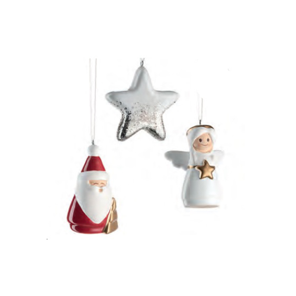 juego de 3 figuras colgantes h6 cm rosso, Leonardo