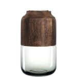 Florero de 32 cm, color café oscuro, ” COLLETTO”, Leonardo