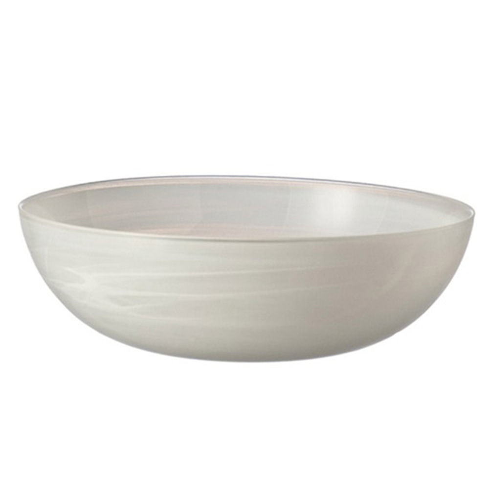 bowl de vidrio blanco h9 cm d28 cm ”alabastro”, Leonardo