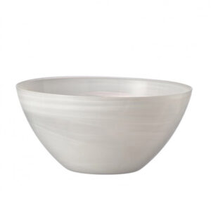ensaladera de vidrio blanco h14 cm d30 cm ”alabastro”, Leonardo