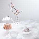 platón para pastel botanas de vidrio blanco h10 cm d31 cm ”alabastro”, Leonardo