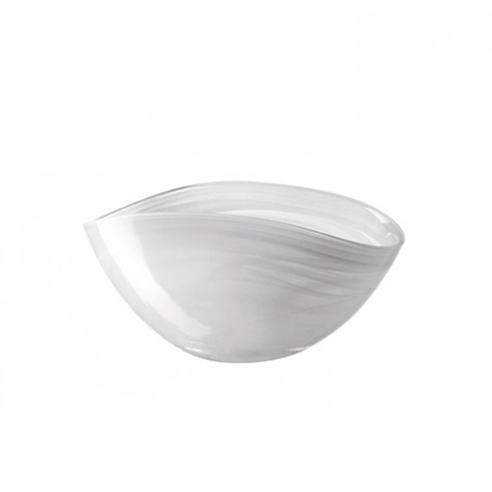 bowl de vidrio blanco 20×12 cm ”alabastro”, Leonardo