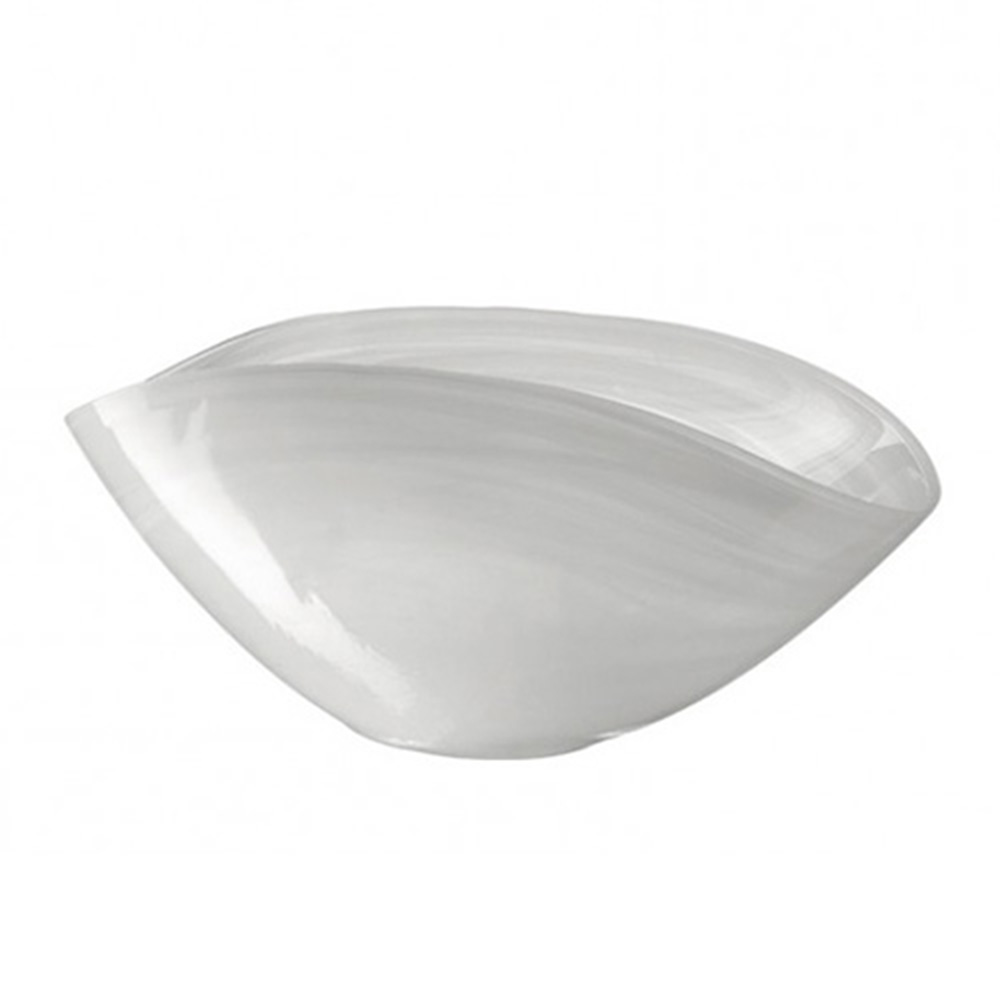 bowl de vidrio blanco 28×14 cm ”alabastro”, Leonardo