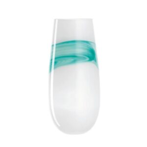 Florero blanco turquesa, de 35 cm, ”ARTE”, Leonardo