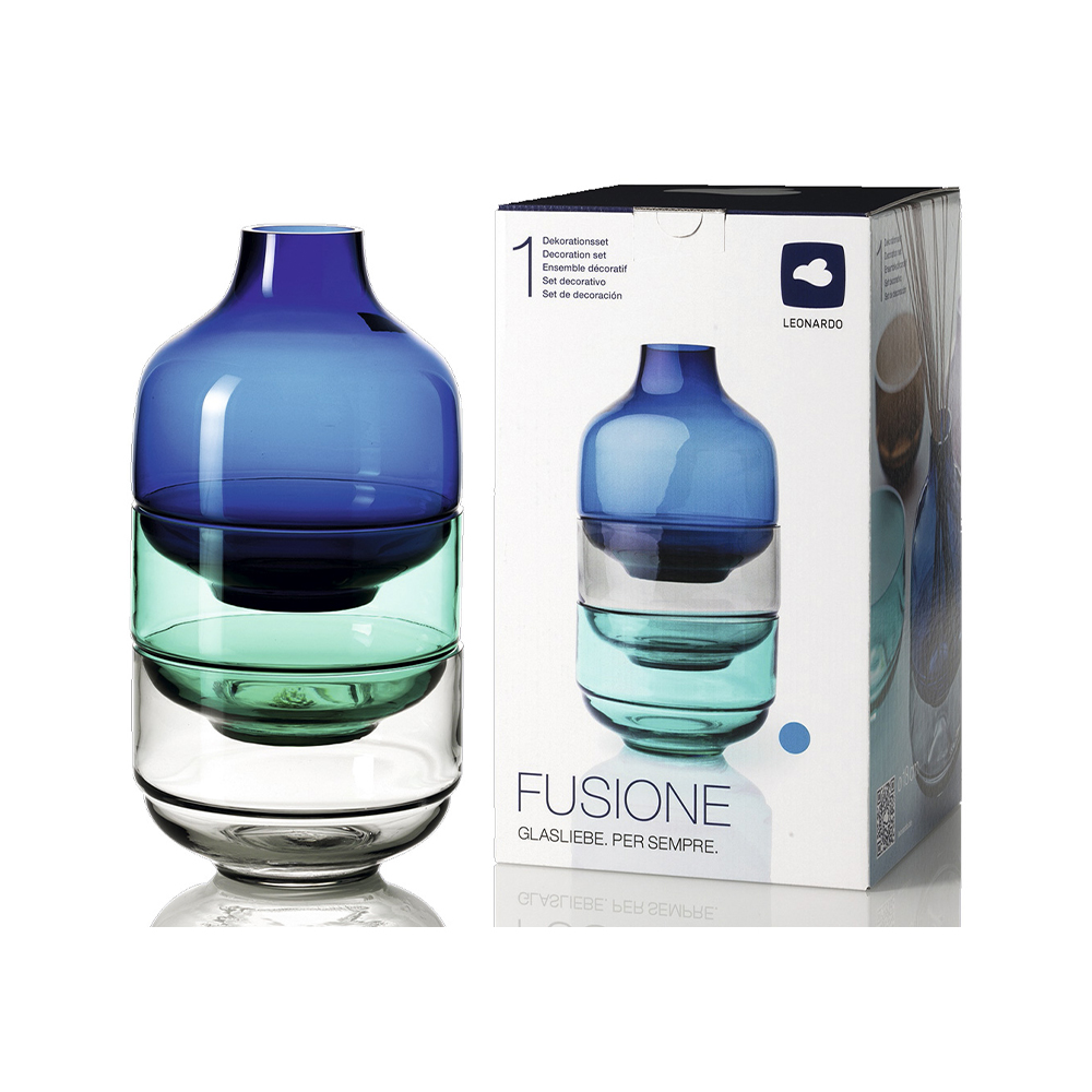 juego de 3 florero azul h 36 c fusione, Leonardo
