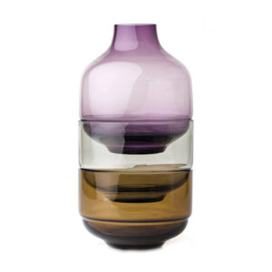 juego de 3 florero bowl lila caja de regalo h36 cm fusione, Leonardo