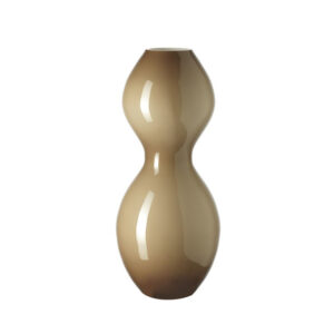 florero de vidrio beige 42 cm coco, Leonardo