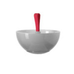 botanero de cristal gris con asa rosa 17 cm nico, Leonardo