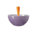 botanero de cristal lila con asa naranja 17 cm nico, Leonardo