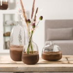 Florero Café y transparente de 25 cm ”casolare”, Leonardo