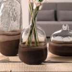 Florero café y transparente de 34 cm ”casolare”, Leonardo