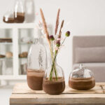 Florero café y transparente de 50 cm ”casolare”, Leonardo