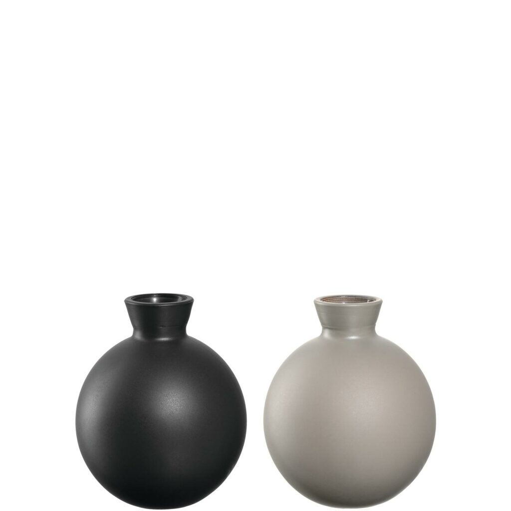 Florero jarron h9 cm casolare ceramica beige o gris, LEONARDO