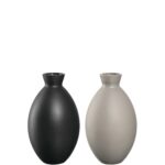 Florero jarron h12 cm casolare ceramica beige o gris, LEONARDO