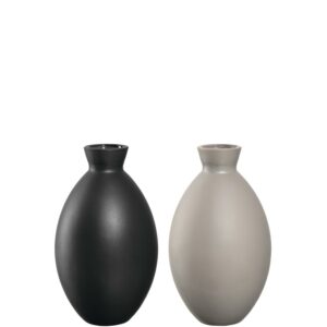 Florero jarron h12 cm casolare ceramica beige o gris, LEONARDO