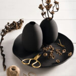 Florero de 19 cm negro metálico ”casolare”, Leonardo