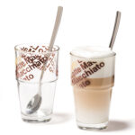 juego de 2 vasos y 2 cucharas para café latte 260 ml solo, Leonardo