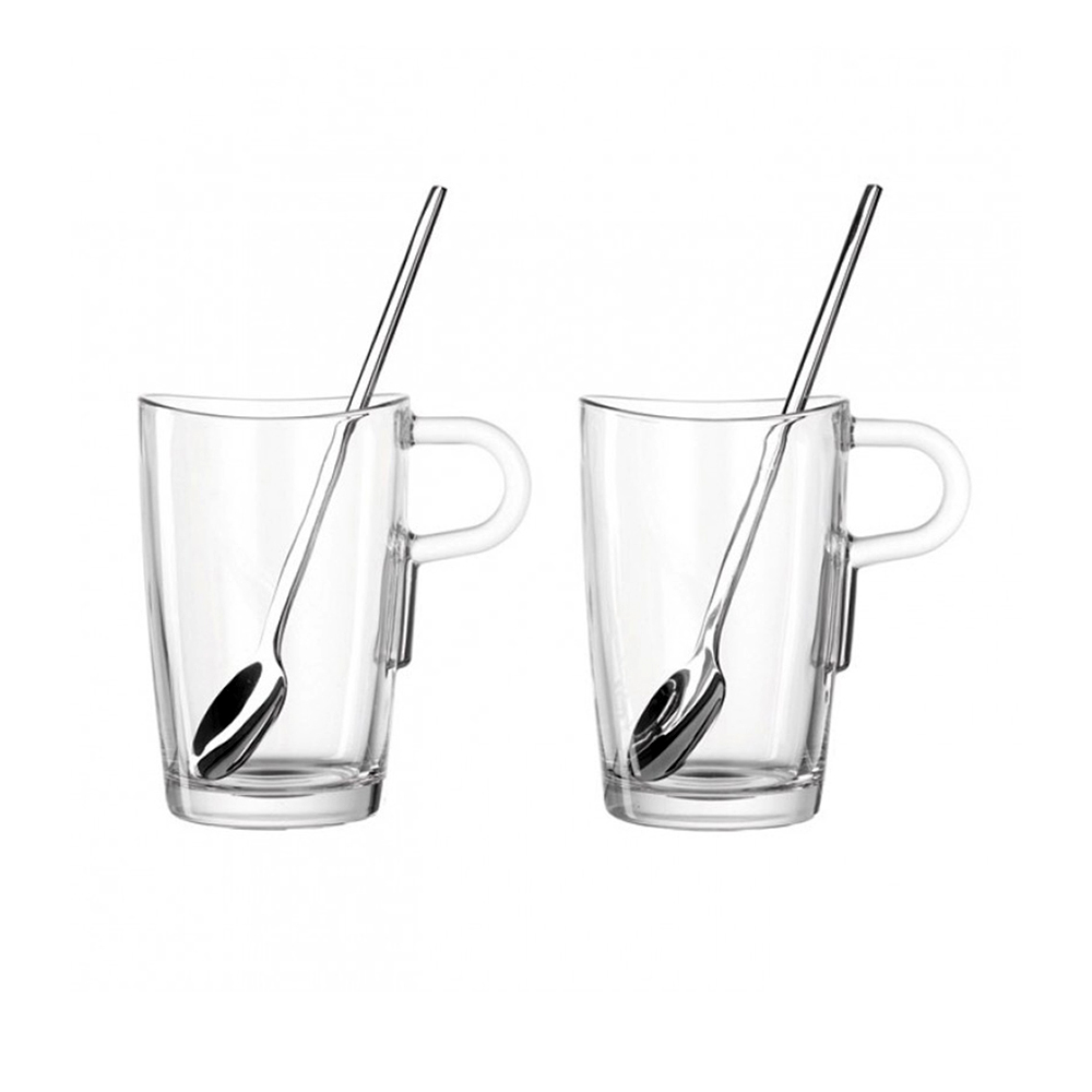 juego de 2 tazas y 2 cucharas para macchiato 260 ml h15 cm spoon, Leonardo