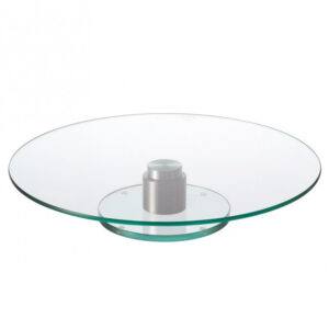 platón para pastel de cristal con base metalica 33 cm turn, Leonardo