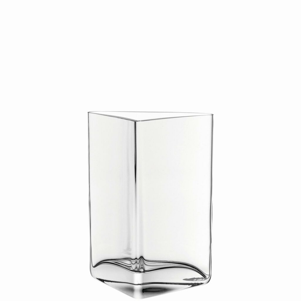 Florero triangulo transparente h 23 cm centro, LEONARDO