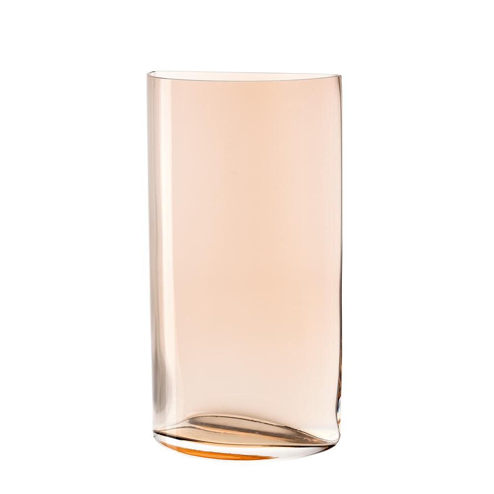 florero semicircular rosa h 34 cm centro, Leonardo