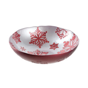 bowl plateado con copos de nive rojos 31 cm rosso, Leonardo